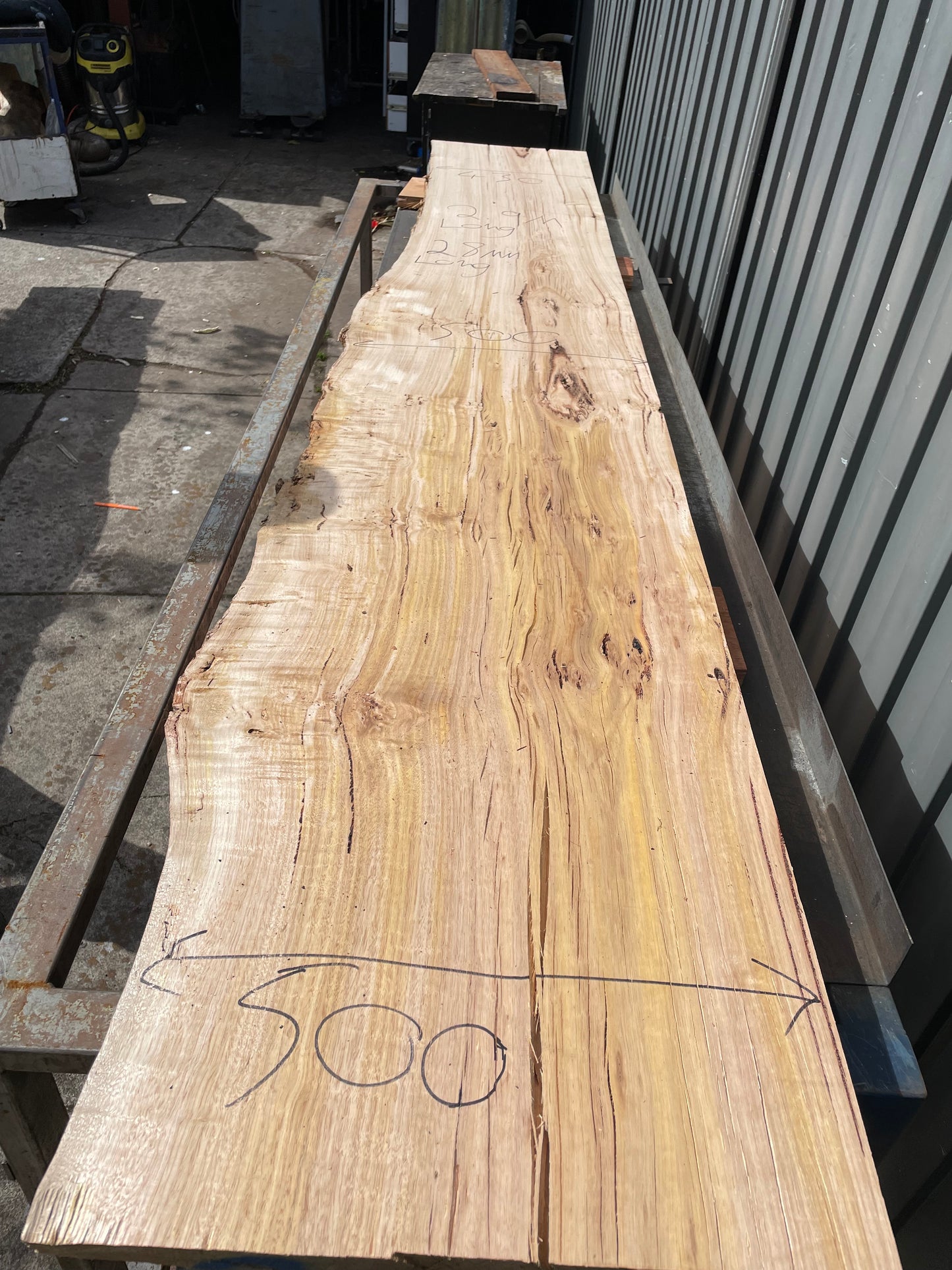 3m Long x 500mm Wide x 28mm Thick Stringybark Slabs
