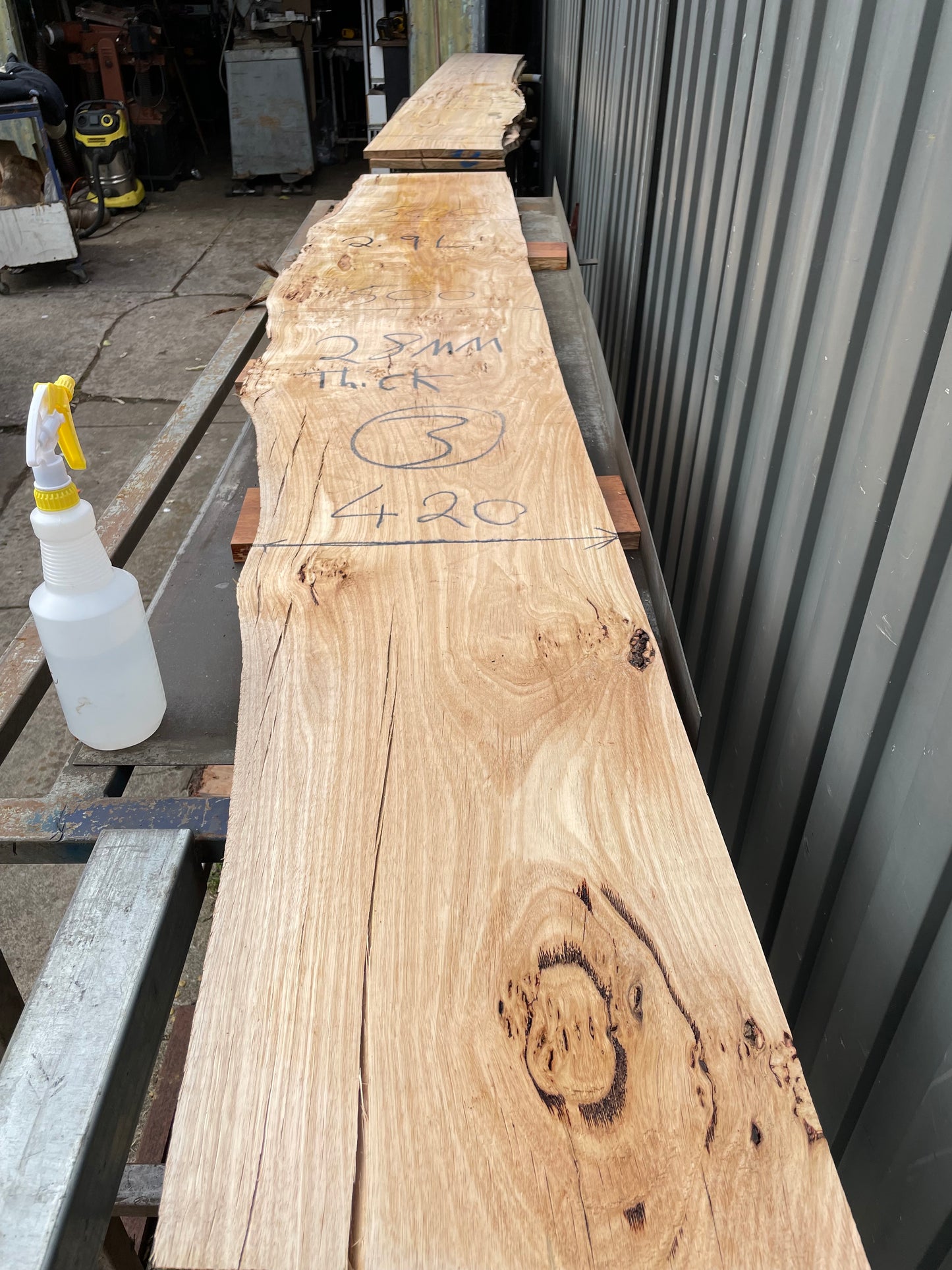 3m Long x 500mm Wide x 28mm Thick Stringybark Slabs