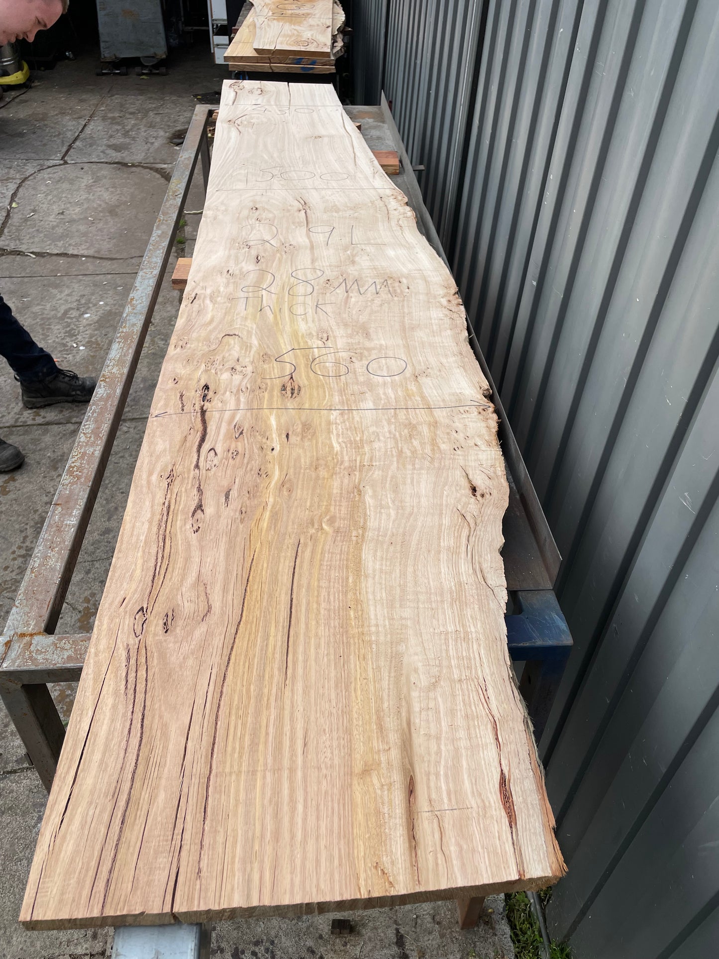 3m Long x 500mm Wide x 28mm Thick Stringybark Slabs