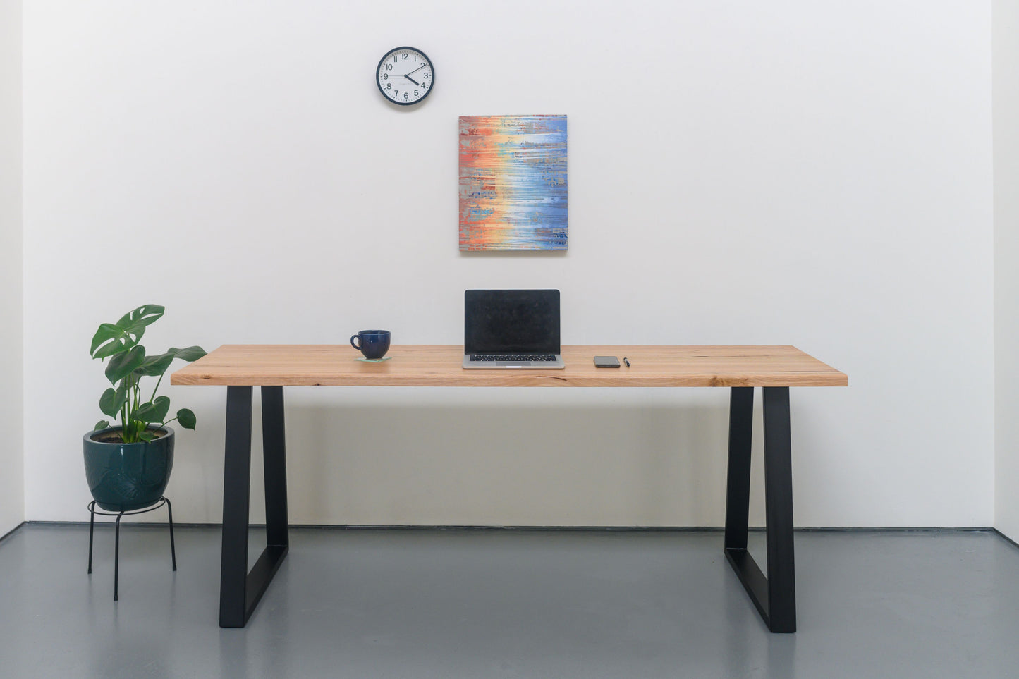 The Simply Longer Desk in Feature Grade Vic Ash
