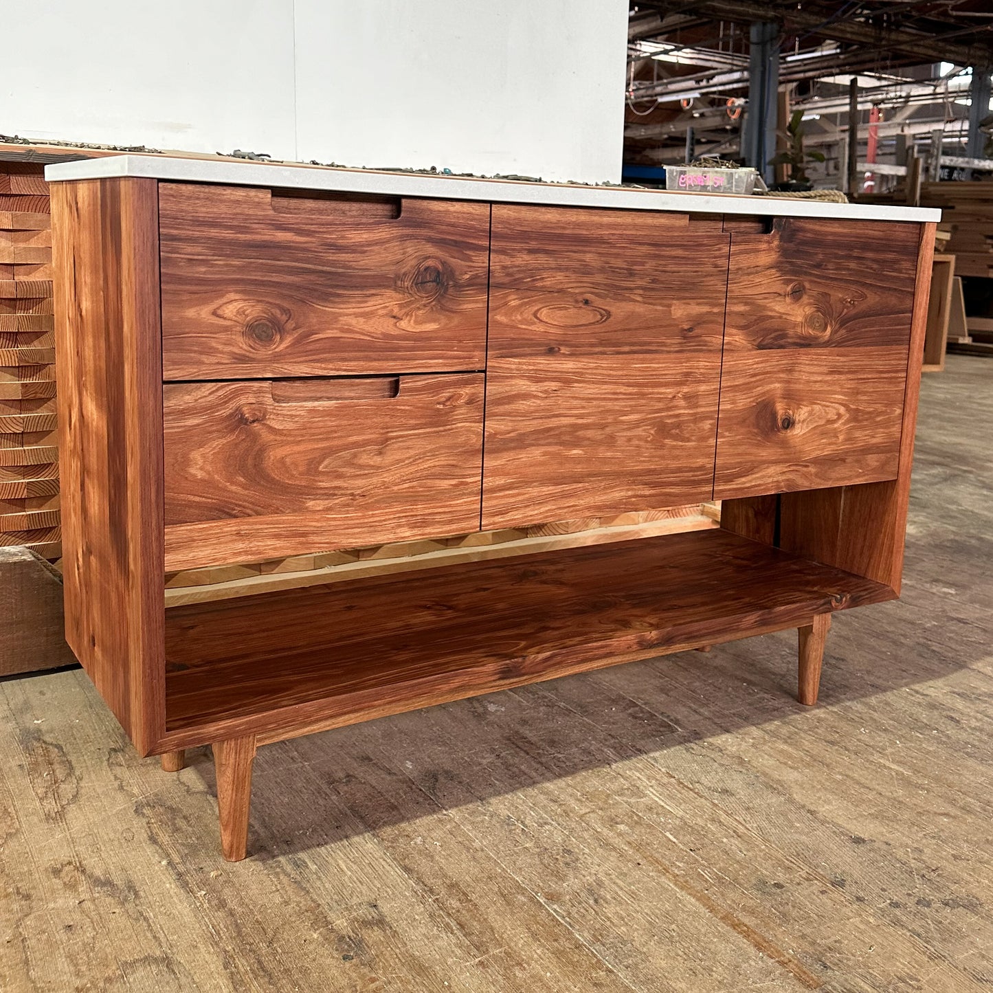 Custom Free-Standing Hardwood Timber Vanities