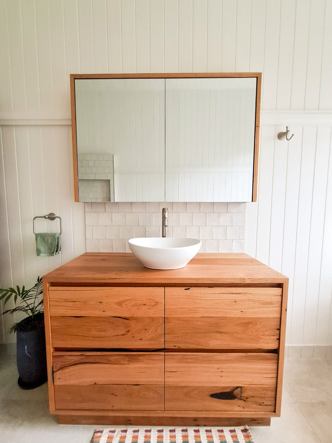 Custom Free-Standing Hardwood Timber Vanities