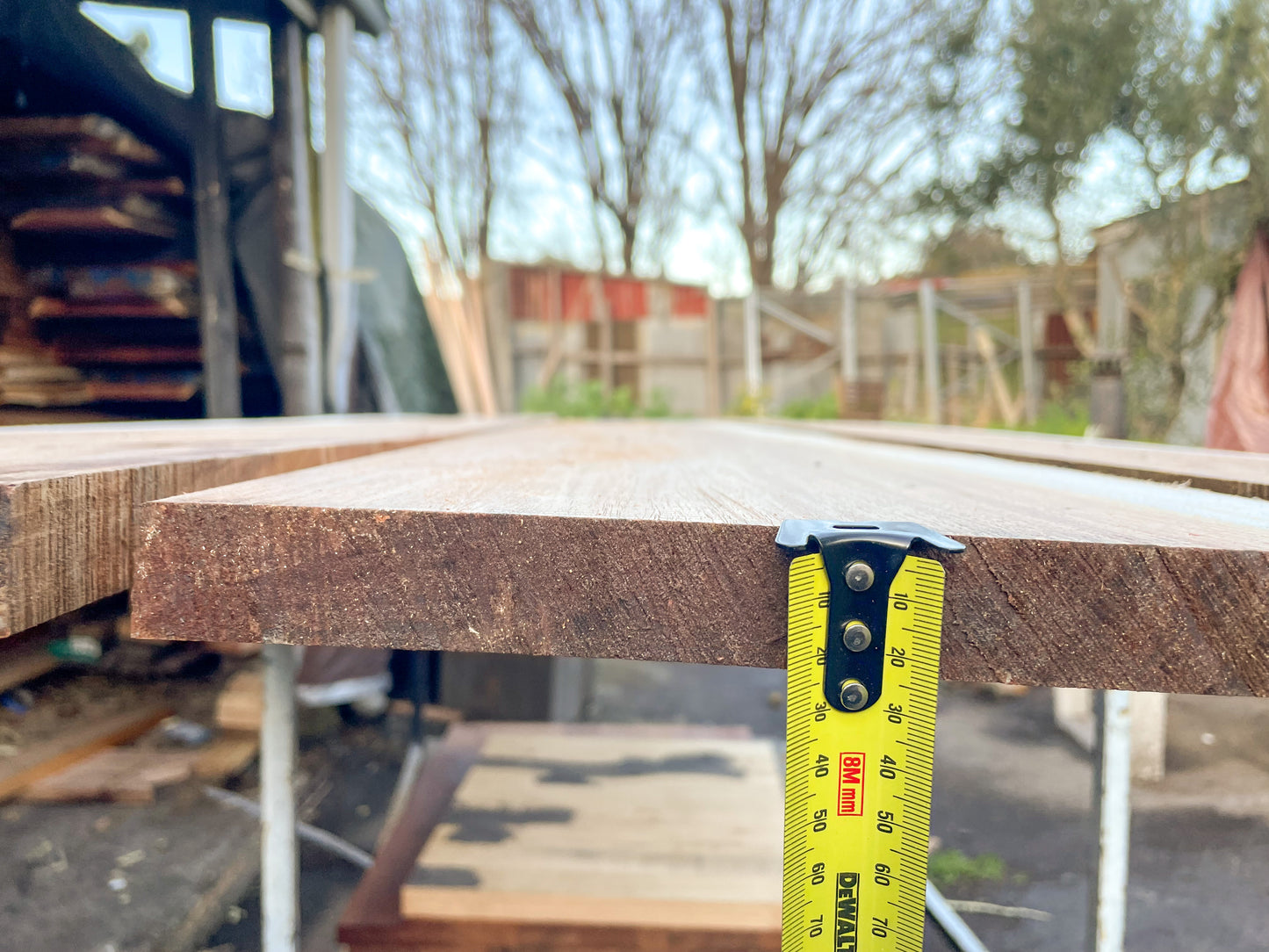 Kiln Dried Tasmanian Blackwood Slabs 24mm Thick, Single Live Edge